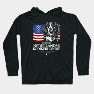 Proud Nederlandse Kooikerhondje Mom American Flag patriotic dog Hoodie